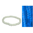 Jade Luminois Light Fosforeskující, modře svítí ve tmě, náramek elastický přírodní kámen, kulička 6 mm / 16 - 17 cm