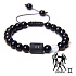 Onyx Blíženci znamení zvěrokruhu, náramek přírodní kámen, kulička 8mm/ nastavitelná velikost, kámen životní síly