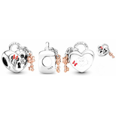Charm Disney Mickey Mouse a Minnie Mouse, Visací zámek - věčná láska, korálek na náramek, láska