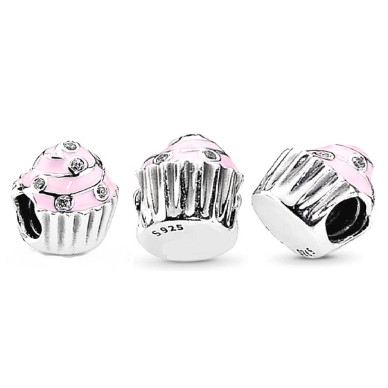 Charm Sladký cupcake, korálek na náramek, jídlo a pití