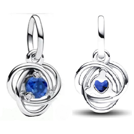 Charm Kruh věčnosti Modrý, září, přívěsek na náramek symbol