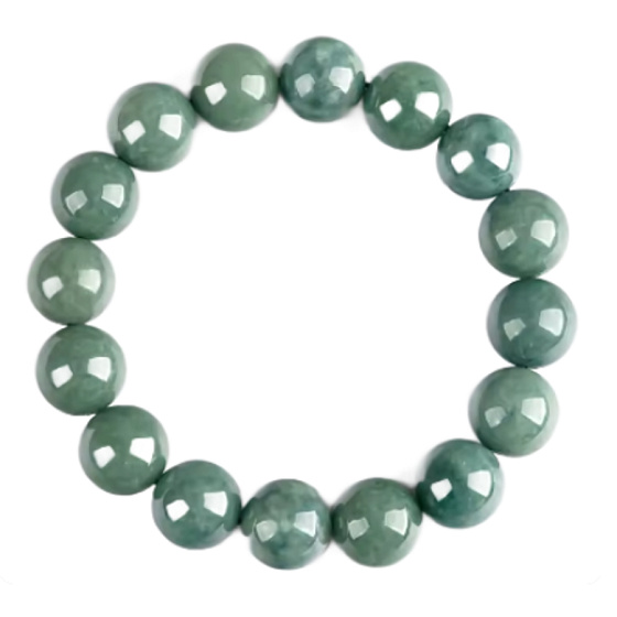 Jadeit Barmský zelený náramek elastický přírodní kámen, 13 mm / 16 - 17cm, láska štěstí