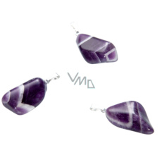 Ametyst zebra Zambie Troml přívěsek přírodní kámen, M cca 3 cm, 1 kus, kámen králů a biskupů