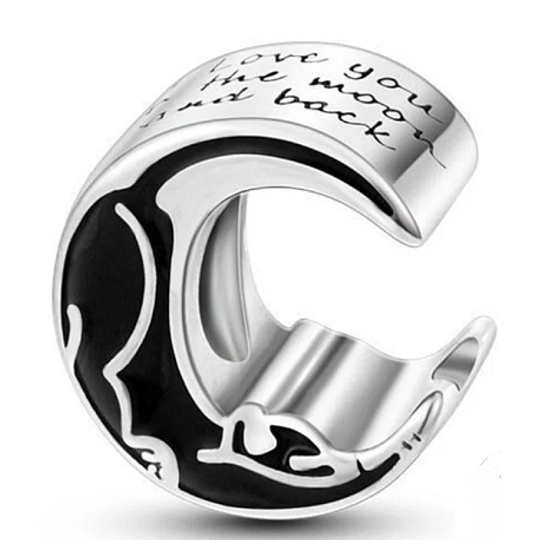 Charm Miluji tě až na Měsíc a zpět, korálek na náramek láska Charm Miluji tě až na Měsíc a zpět, korálek na náramek láska