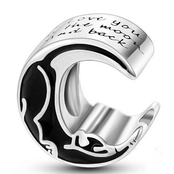 Miluji tě až na Měsíc a zpět, stříbrný 925 korálek na náramek