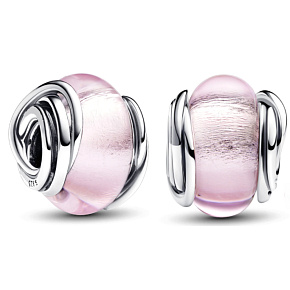 Charm Růžové Murano sklo, korálek na náramek symbol