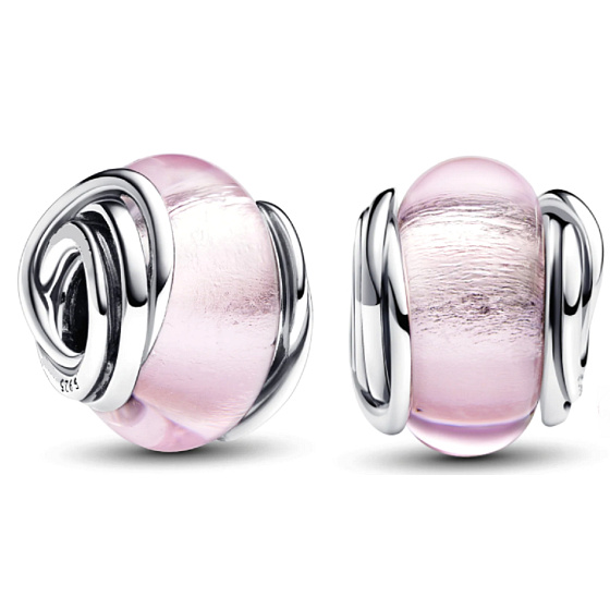 Charm Růžové Murano sklo – korálek na náramek, symbol