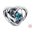 Charm Sterlingové stříbro 925 Zapletené srdce, korálek na náramek láska