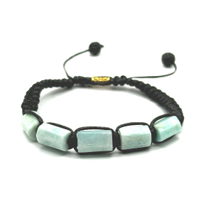 Amazonit náramek přírodní kámen, ručně pletený, nastavitelná velikost, kámen naděje