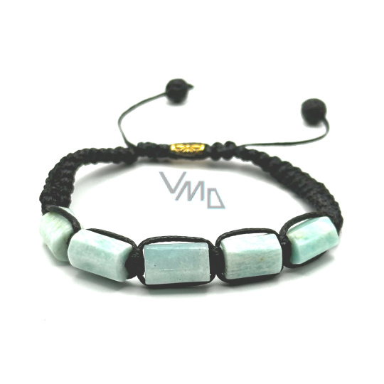 Amazonit náramek přírodní kámen, ručně pletený, nastavitelná velikost, kámen naděje Amazonit náramek přírodní kámen, ručně pletený, nastavitelná velikost, kámen naděje