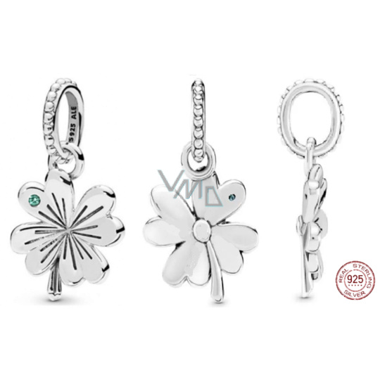 Charm Sterlingové stříbro 925 Čtyřlístek pro štěstí, přívěsek na náramek příroda