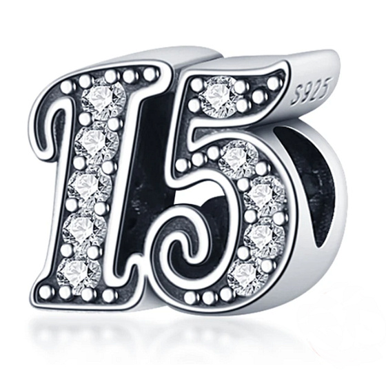 Charm 15 výročí, korálek na náramek