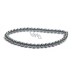 Hematit náramek elastický přírodní kámen, kulička 4 mm / 16 - 17 cm, kámen zdravé krve Hematit náramek elastický přírodní kámen, kulička 4 mm / 16 - 17 cm, kámen zdravé krve