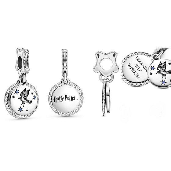 Charm Harry Potter - Havraspár + zirkon, 2v1 přívěsek na náramek, film