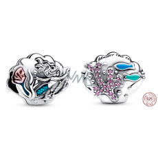 Charm Sterlingové stříbro 925 Disney Malá mořská víla Ariel, škeble, korálek na náramek, film
