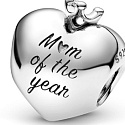 Charm Srdce Maminka roku, korálek na náramek rodina