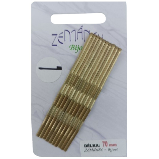 Zemánek Sponky, pérka do vlasů zlaté 70 mm 10 kusů