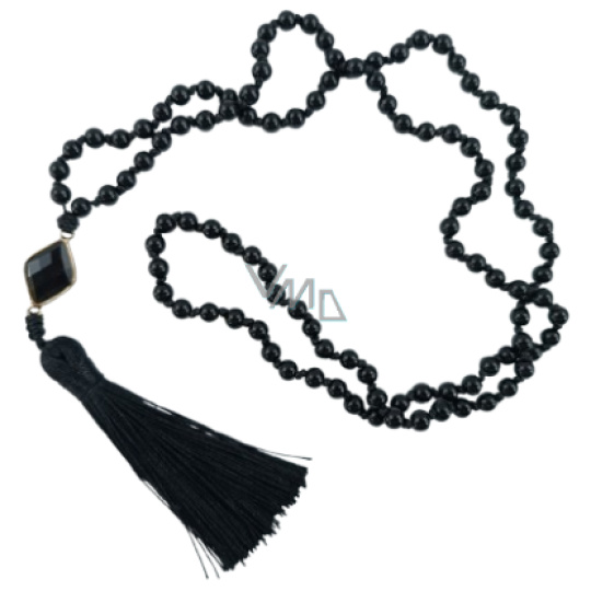 108 Mala Obsidian náhrdelník kosočtverec, meditační šperk, přírodní kámen vázaný, elastický, korálek 6 mm, kámen záchrany 108 Mala Obsidian náhrdelník kosočtverec, meditační šperk, přírodní kámen vázaný, elastický, korálek 6 mm, kámen záchrany