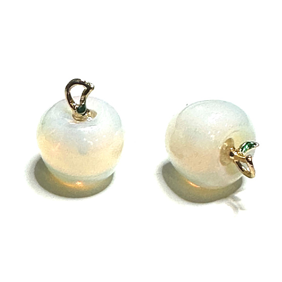 Opalit Jablko poznání přívěsek, syntetický kámen 2,7 x 15 mm, kámen přání a naděje