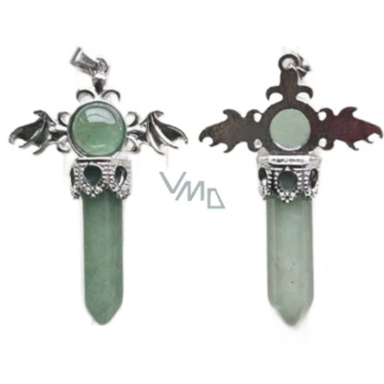 Chalcedon krzyż ze stopu i naturalnego kamienia 5,3 x 3,7 x 12 mm, kamień miłości i radości