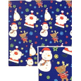 Nekupto Dárkový balicí papír vánoční 70 x 500 cm Modrý sněhuláci, tučňáci