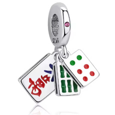 Charm Mahjong – Tři kameny štěstí, herní talisman z Východu, přívěsek na náramek cestování