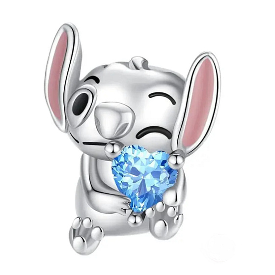  Roztomilý tvoreček se srdcem, stříbrný 925 korálek na náramek