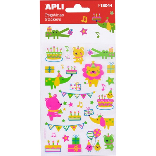 Apli Stickers Neon Animals nálepky s motivem zvířátek 1 arch 18044