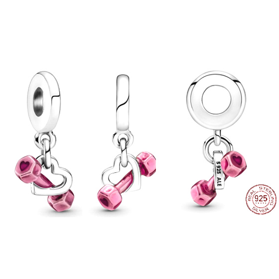 Charm Činka a srdce, přívěsek na náramek sport