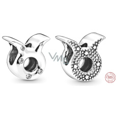 Charm Sterlingové stříbro 925 znamení zvěrokruhu Třpytivý Býk, korálek na náramek