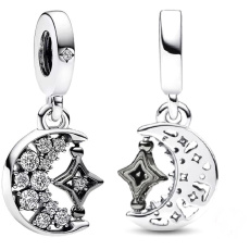 Charm Půlměsíc a otáčecí hvězda, přívěsek na náramek vesmír