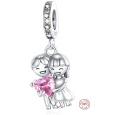 Charm Sterlingové stříbro 925 Láska - my jsme zamilovaní, přívěsek na náramek