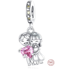 Charm Sterlingové stříbro 925 Láska - my jsme zamilovaní, přívěsek na náramek