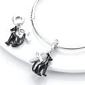 Charm Egypt - Černá egyptská kočka a ankh kouzlo, přívěsek na náramek symbol