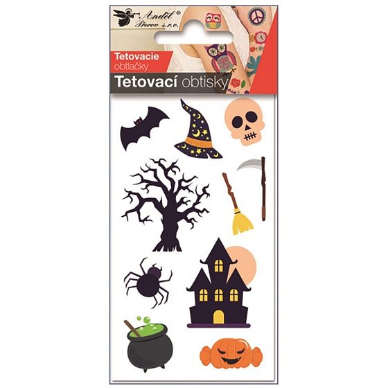 Tetovací obtisky Halloween dům 6 x 10 cm