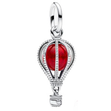 Charm Horkovzdušný balón Murano červené, přívěsek na náramek cestování