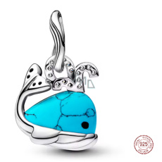 Charm Sterlingové stříbro 925 Verlyba tyrkysově zbarvená, přívěsek na náramek zvíře Charm Sterlingové stříbro 925 Verlyba tyrkysově zbarvená, přívěsek na náramek zvíře