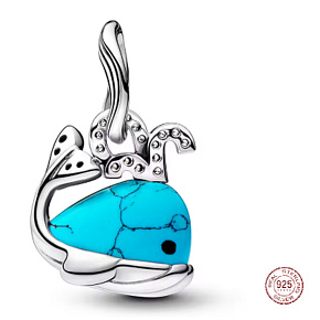 Charm Verlyba tyrkysově zbarvená, přívěsek na náramek moře