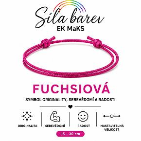 Šňůrkový náramek Síla barev – Fuchsiová | Symbol originality, sebevědomí a radosti | nastavitelný 15 - 30 cm
