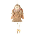 Anděl jutový s hvězdou na zavěšení 13 cm č.1