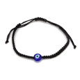 Modré oko náramek provazový tkaný černý