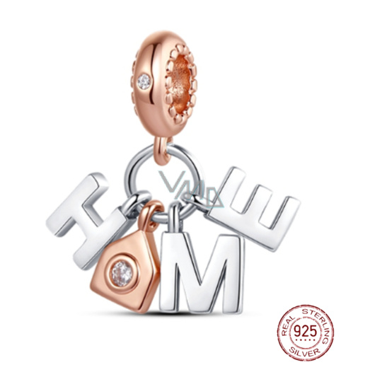 Charm Sterlingové stříbro 925 Domov 4v1 přívěsek na náramek rodina Charm Sterlingové stříbro 925 Domov 4v1 přívěsek na náramek rodina