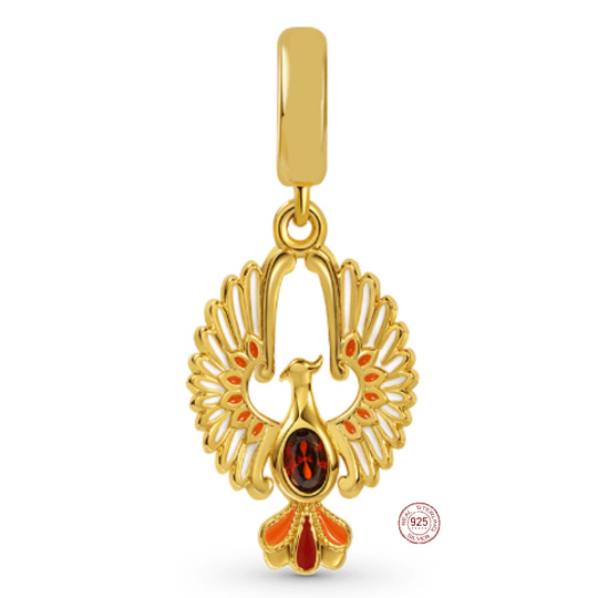 Charm Sterlingové stříbro 925 Létající fénix, přívěsek na náramek zvíře