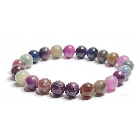 Rubín a Safír náramek elastický přírodní kámen lásky