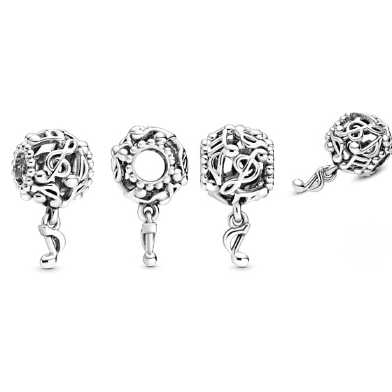 přívěsek Děrované hudební noty ze stříbra 925