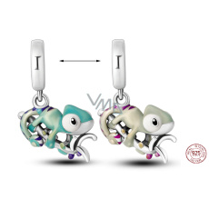Charm Sterlingové stříbro 925 Chameleon, mění barvu na teplo, přívěsek na náramek zvíře