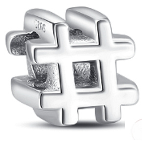 Charm Hashtag, korálek na náramek symbol