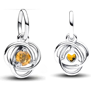 Charm Kruh věčnosti Žlutý, listopad, přívěsek na náramek symbol