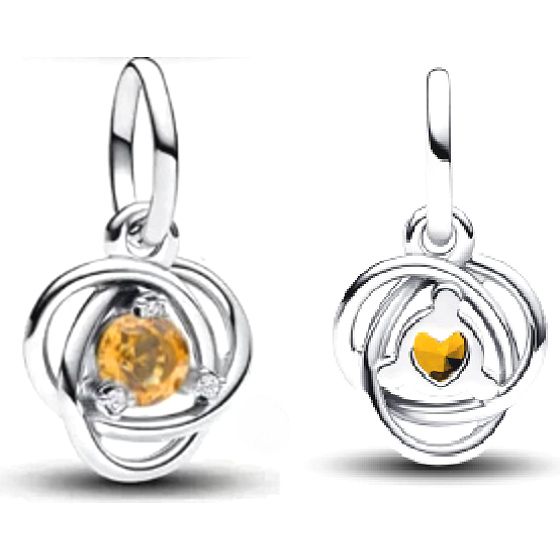 Charm Kruh věčnosti Žlutý, listopad, přívěsek na náramek symbol