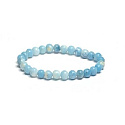 Larimar náramek elastický přírodní kámen, kulička 6 mm / 16 - 17 cm, kámen bájné Atlantidy